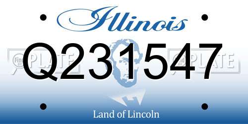 Q231547 Illinois License Plate