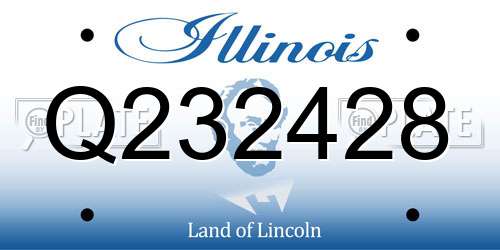Q232428 Illinois License Plate