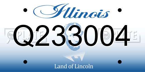 Q233004 Illinois License Plate
