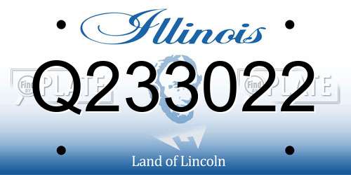 Q233022 Illinois License Plate