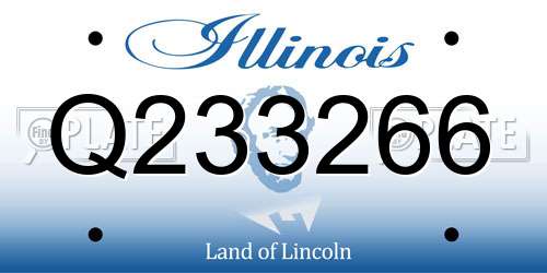 Q233266 Illinois License Plate