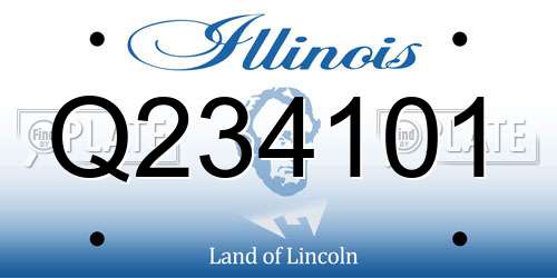 Q234101 Illinois License Plate