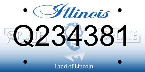 Q234381 Illinois License Plate