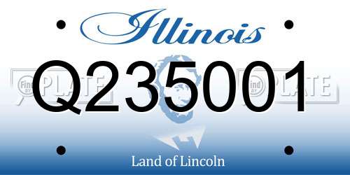 Q235001 Illinois License Plate