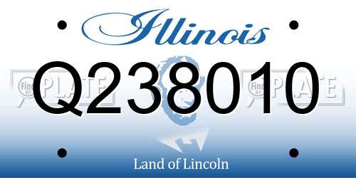 Q238010 Illinois License Plate