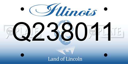 Q238011 Illinois License Plate