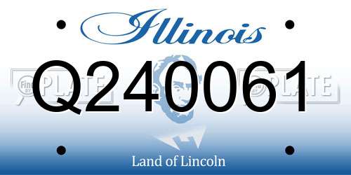 Q240061 Illinois License Plate