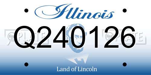 Q240126 Illinois License Plate