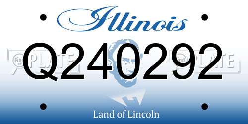Q240292 Illinois License Plate