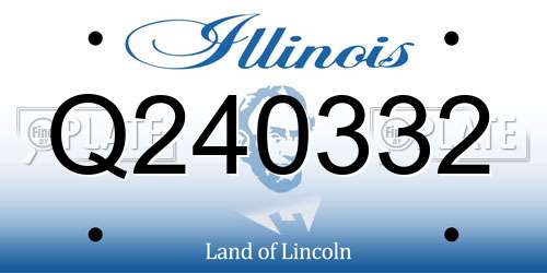 Q240332 Illinois License Plate