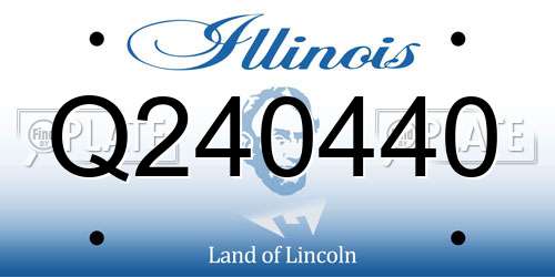 Q240440 Illinois License Plate