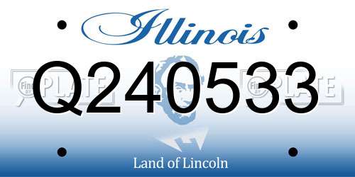 Q240533 Illinois License Plate