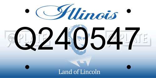 Q240547 Illinois License Plate