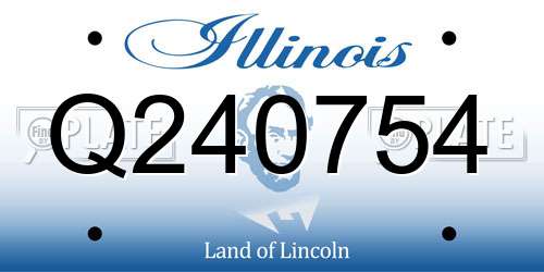 Q240754 Illinois License Plate
