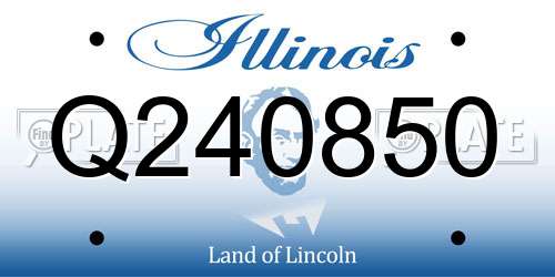 Q240850 Illinois License Plate