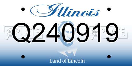 Q240919 Illinois License Plate