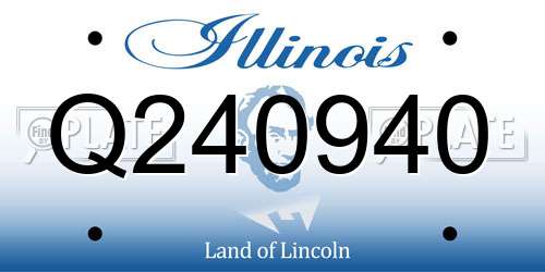 Q240940 Illinois License Plate