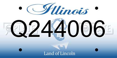Q244006 Illinois License Plate
