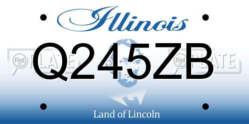 Q245ZB Illinois License Plate