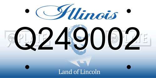 Q249002 Illinois License Plate