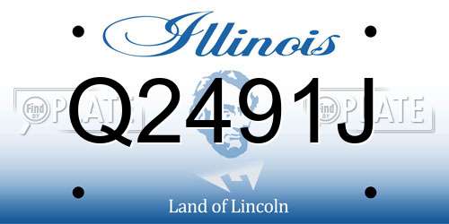Q2491J Illinois License Plate