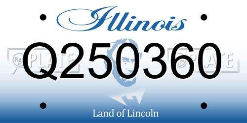 Q250360 Illinois License Plate