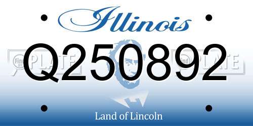 Q250892 Illinois License Plate