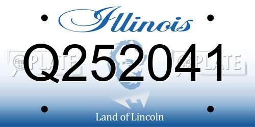 Q252041 Illinois License Plate