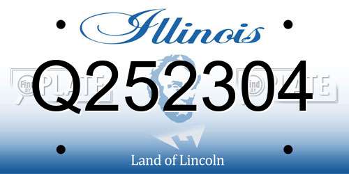 Q252304 Illinois License Plate