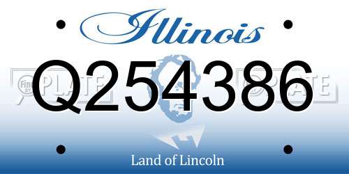 Q254386 Illinois License Plate
