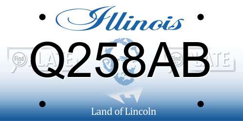 Q258AB Illinois License Plate