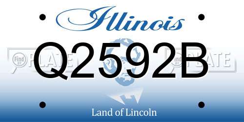 Q2592B Illinois License Plate