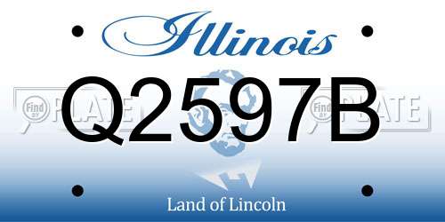 Q2597B Illinois License Plate