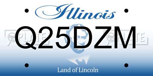 Q25DZM Illinois License Plate