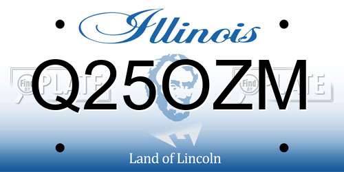 Q25OZM Illinois License Plate