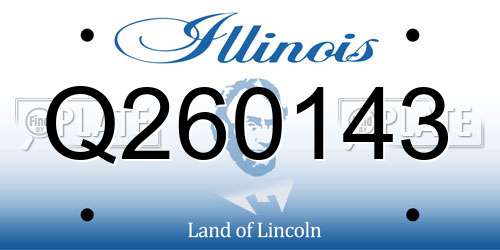 Q260143 Illinois License Plate