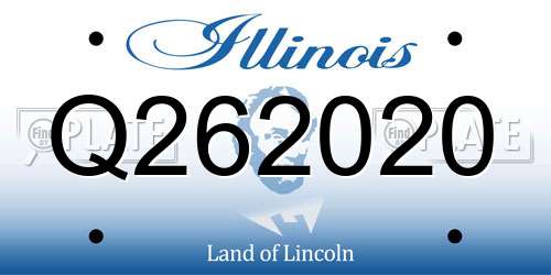 Q262020 Illinois License Plate