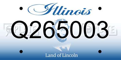 Q265003 Illinois License Plate