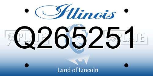 Q265251 Illinois License Plate