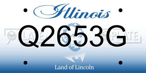 Q2653G Illinois License Plate