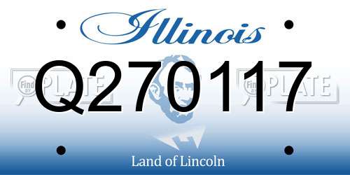Q270117 Illinois License Plate