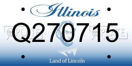 Q270715 Illinois License Plate