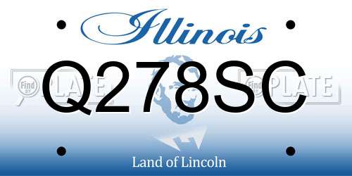 Q278SC Illinois License Plate