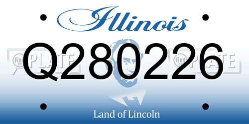 Q280226 Illinois License Plate