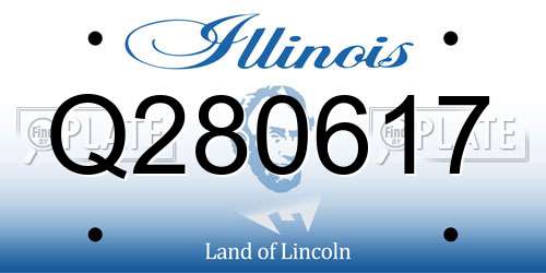 Q280617 Illinois License Plate