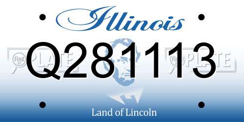 Q281113 Illinois License Plate