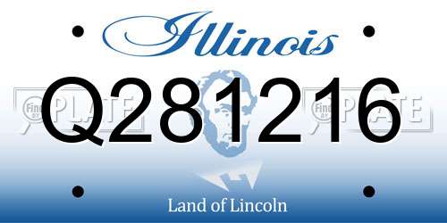 Q281216 Illinois License Plate