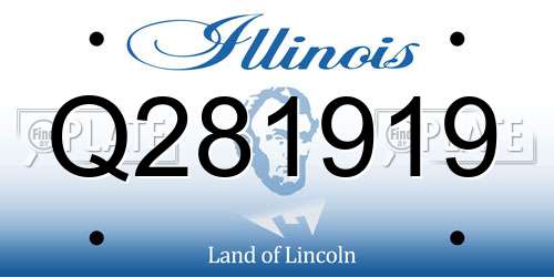 Q281919 Illinois License Plate