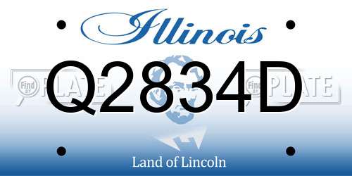 Q2834D Illinois License Plate