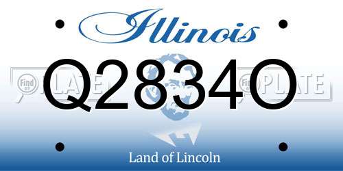 Q2834O Illinois License Plate
